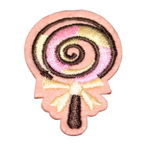 Lollipop Pink Cream Brown Cartoon Clothing Iron On Patch Decal Embroidery